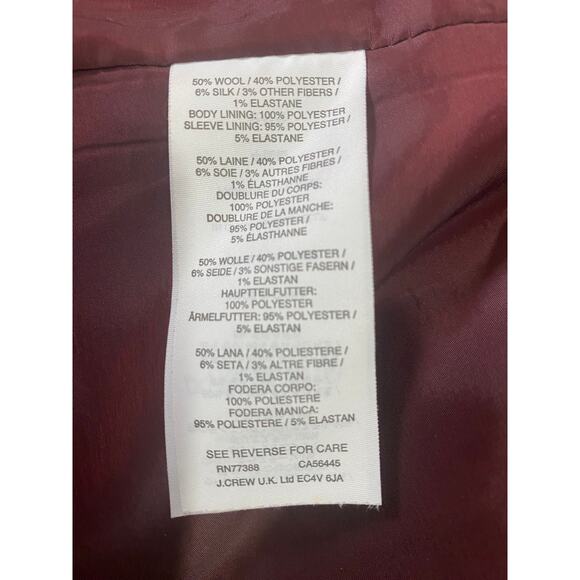 J. CREW BLAZER REGENT WOOL SILK JACKET PINK FALL CORPORATE WORKWEAR OFFICE - Picture 4 of 10